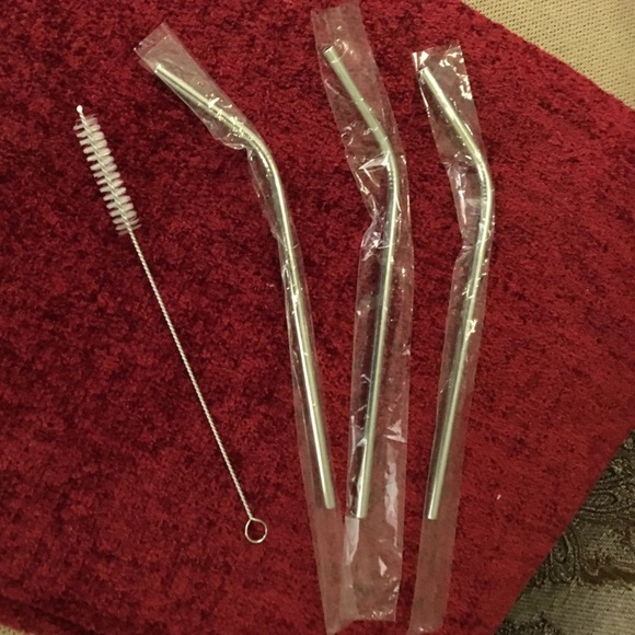 Brand New! 3 STAINLESS STEEL STRAWS with Cleaner - Picture 4 of 7